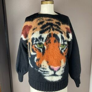 Ann Arundell Sweater - Tiger Sweater - Handmade Couture Knitwear - M/L
